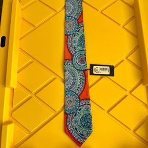 Murano Orange Green and Blue Retro Style Tie